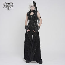 Load image into Gallery viewer, WT101 Punk Distressed Corset Vest
