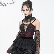 Load image into Gallery viewer, EAS015 Eyelash lace and pleated lace stand collar
