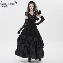 Load image into Gallery viewer, ETT046 Gothic Rose Velvet V-Neck T-Shirt
