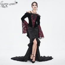 Load image into Gallery viewer, ETT03602 off-shoulder one-piece long-sleeved  gothic women&#39;s T-shirt
