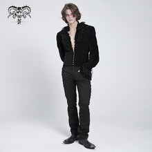Load image into Gallery viewer, SHT13301 Black Pleated velvet V-neck shirt
