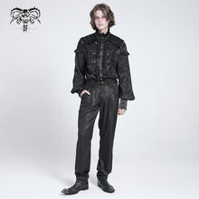 Load image into Gallery viewer, PT275 Soft Dark-patterned rose woven trousers
