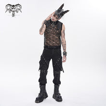 Load image into Gallery viewer, AS280 Cracked PU Doberman Cap with Mixed-Length Spikes
