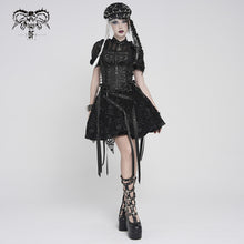 Load image into Gallery viewer, WT10001 Whole-Garment Enzyme-Washed, Two-Tone Woven Punk Cropped Vest
