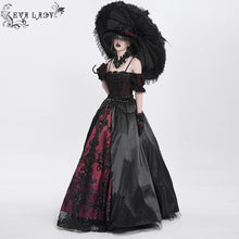 Load image into Gallery viewer, ESKT05702 red Sequined Lace Mesh Gown Dress
