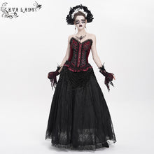 Load image into Gallery viewer, ECST01002 Red Gothic snake-print suede corset
