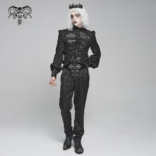 Load image into Gallery viewer, SHT14601 Black Gothic two-tone cashew jacquard long-sleeved shirt
