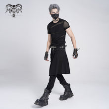 Load image into Gallery viewer, PT032 adjusted loops punk rock broken holes black men ripped trouser with skirt
