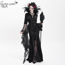 Load image into Gallery viewer, ESKT074 Gothic wedding Custom-made feather branch collar embroidered dress
