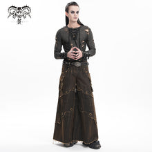 Load image into Gallery viewer, PT263 Punk coffee-colored woven wide-leg pants
