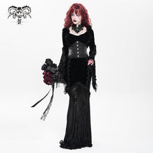Load image into Gallery viewer, SKT24001 Black Long Trumpet Sleeve Gothic Fishtail Hooded Dress
