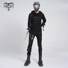 Load image into Gallery viewer, PT100 punk heavy metal lace up leg torn men trousers with loops
