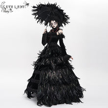 Load image into Gallery viewer, EAS036 Gothic long feather small umbrella
