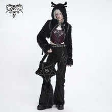 Load image into Gallery viewer, AS316 Inverted Pentagram Studded Curly-Faux-Fur Crossbody Bag
