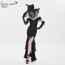 Load image into Gallery viewer, EAS043 Polka-Dot Wizard Hat with Long Tassels, Feathers and Rose
