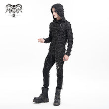 Load image into Gallery viewer, TT283 Punk hooded laminated ripped T-shirt
