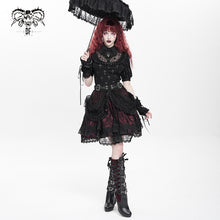 Load image into Gallery viewer, SKT23902 black and red Lolita short puffy skirt
