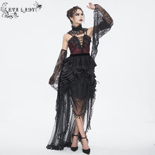 Load image into Gallery viewer, ESKT049 Gothic matte satin pleated soft mesh women long skirt
