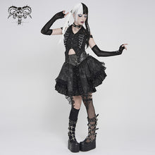Load image into Gallery viewer, SHT150 Serpentine-Print Woven Halter-Neck Off-Shoulder Punk Shirt

