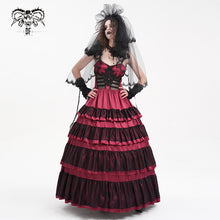 Load image into Gallery viewer, AS192 Gothic wedding lace women black Skull Crown Veil
