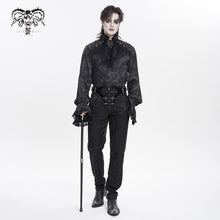 Load image into Gallery viewer, SHT15601 Two-Tone Textured Woven Gothic Shirts with Bow Tie
