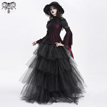 Load image into Gallery viewer, TT27902 Dark Red Gothic Double Lace Mesh Women T-Shirt
