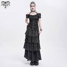 Load image into Gallery viewer, TT291 Ripped knitted halterneck off-shoulder punk T-shirt
