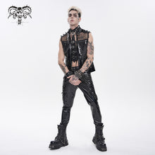 Load image into Gallery viewer, WT105 Punk Tree-Patterned Mesh &amp; Patent Leather Vest
