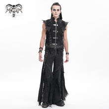 Load image into Gallery viewer, WT092 Asymmetric distressed punk vest
