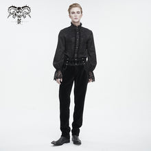 Load image into Gallery viewer, PT22601 Black Gothic high waist chenille men&#39;s trousers
