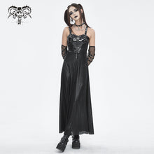 Load image into Gallery viewer, SKT189 Punk pleated glazed leather suspender dress
