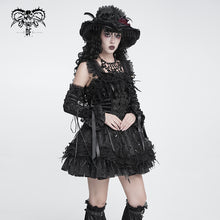 Load image into Gallery viewer, GE04901 Lolita Embroidered Velvet Rose Mid-Length  Oversleeves
