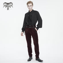 Load image into Gallery viewer, PT22602 Wine Gothic high waist chenille men&#39;s trousers
