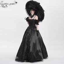 Load image into Gallery viewer, ESKT05701 Black Sequined Lace Mesh Gown Dress
