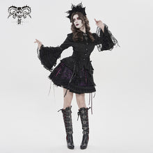 Load image into Gallery viewer, SKT25902 Sequined Mesh and Flat Grid-Paneled Lolita Miniskirt
