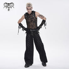 Load image into Gallery viewer, TT321 Punk Skull Mesh Hooded Sleeveless T-Shirt
