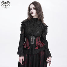 Load image into Gallery viewer, AS20902 new arrival black and red women Gothic rose zipper jacquard lace corset
