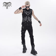 Load image into Gallery viewer, SHT155 Gold-Stamped Twill Sleeveless Punk Shirts
