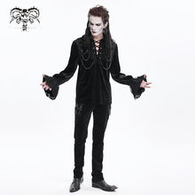Load image into Gallery viewer, SHT12601  black glimmer Long-sleeved velvet shirts
