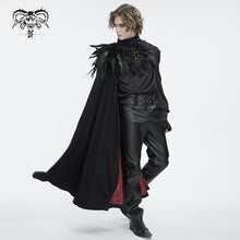 Load image into Gallery viewer, CA043 Single shoulder high collar feather men cloak
