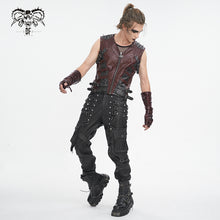 Load image into Gallery viewer, WT08602 wine hand brushed leather men vest
