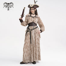 Load image into Gallery viewer, SKT20702 Brown pirate style High waist two-tone chiffon women Steampunk skirt

