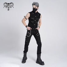 Load image into Gallery viewer, PT001 devil fashion punk rock zipper black men trousers with chains
