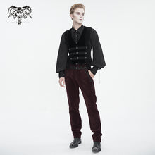 Load image into Gallery viewer, WT07901 Black Gothic velvet striped men&#39;s waistcoat
