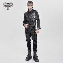 Load image into Gallery viewer, SHT145 Punk two-tone random pattern shirt with 3D pocket
