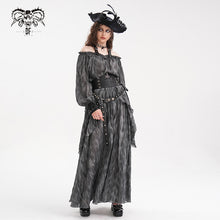 Load image into Gallery viewer, SKT20701 Grey pirate style High waist two-tone chiffon punk skirt
