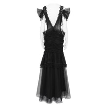 Load image into Gallery viewer, ESKT081 V-Neck Open-Back Mesh Puffy  Fishtail Dress
