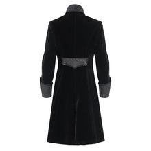 Load image into Gallery viewer, CT25401  black Gothic faux two piece embossed dress coat
