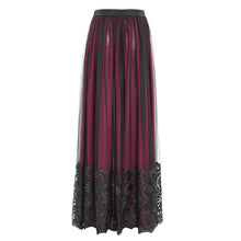 Load image into Gallery viewer, ESKT05602 red Gothic floral embroidered skirt
