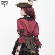Load image into Gallery viewer, SHT09602 Red Gothic daily life Long Sleeve women Shirts
